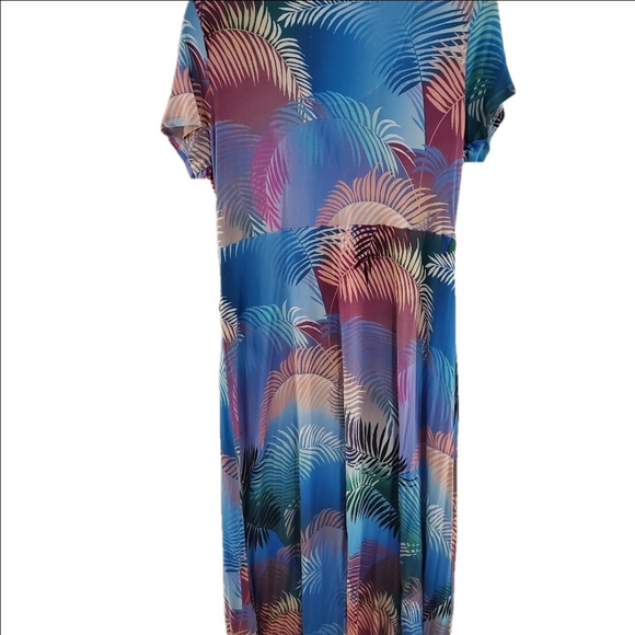 Soft surroundings tropical summer dress. Cotton stretchy. Size Medium - Picture 4 of 5